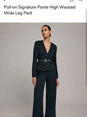 NWT Express Pull-On Signature Ponte High Waisted Wide Leg Pants. Women’s size L